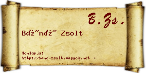 Bánó Zsolt névjegykártya