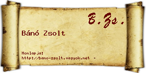 Bánó Zsolt névjegykártya